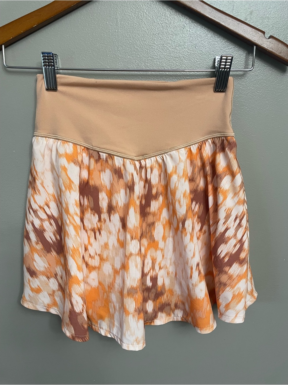 Offline by Aerie XS Orange Printed Athletic Skort Athleisure pickleball